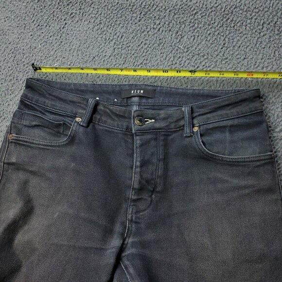 NEUW Iggy Skinny Jeans Mens 32x29 Cotton Black Button Fly Dark Cuff - Picture 8 of 12